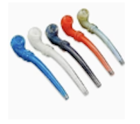 8" Sherlock Double Rimmed Hand Pipe - Various Colors