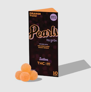 GRON - Gron | Edibles | Live Rosin Gummies - Orange Yuzu Pearls | 100mg, 10