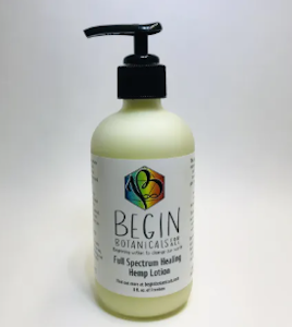 Begin Botanicals - Hemp & Lemongrass 8oz Glass Lotion | Begin Botanicals