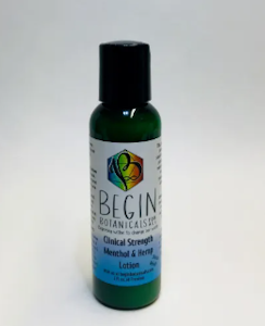 Begin Botanicals - Menthol Lotion Clinical Strength 4oz | Begin Botanicals
