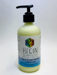 Begin Botanicals - Menthol Lotion Clinical Strength Glass Lotion 8oz | Begin Botanicals