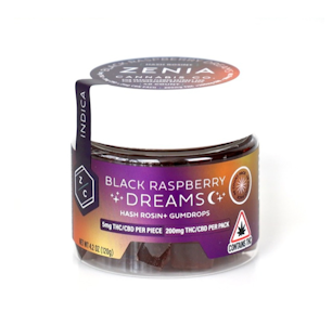 Zenia Cannabis Co. - 40-pk | Black Raspberry Dreams Gumdrops | 200mg THC + 200mg CBD + 80mg CBN