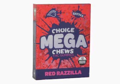 Choice Mega Chews - Red Razzilla 200MG (2 PACK x 100MG)