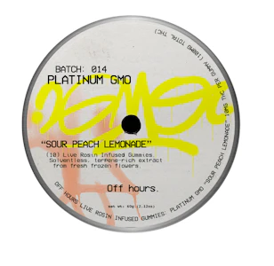 OFF HOURS - OFFHOURS - Platinum GMO - ""Sour Peach Lemonade" Live Rosin Gummies - 100mg