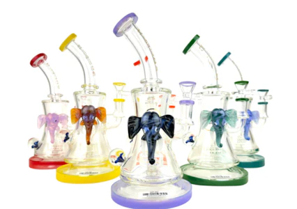 AGA - 10.5" Cali Cloud Elephant Bent Neck Glass Water Bong
