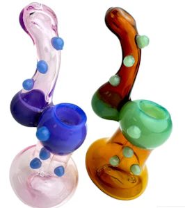 AGA - 6.5" Seven Bumps Bubbler Glass Hand Pipe