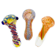 3" Assorted Spoon Fritted Glass Pipe