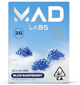 Mad Labs - Blue Raspberry - AIO Vape - Gold Edition w/ CBD, CBN, and CBG - Indica - 2g