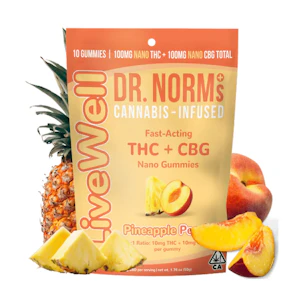 Dr. Norm's - Dr. Norm's - 100mg - 1:1 THC:CBG Gummies - Pineapple Peach