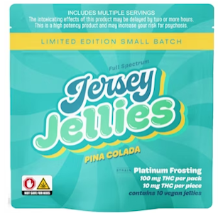 JERSEY JELLIES - Pina Colada with Platinum Frosting Cured Resin Edibles