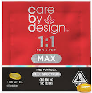 CARE BY DESIGN - [Care by Design] CBD Soft Gels MAX  - 1:1 - 1ct