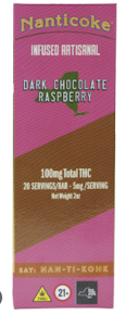 Nanticoke | Edible | Chocolate - Infused Dark Chocolate Raspberry | 100mg, 20