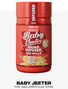 Baby Jeeter - Fire OG .5G ROSIN Infused Pre-Rolls (5 Pack)