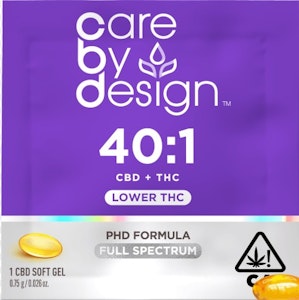 CARE BY DESIGN - [CARE BY DESIGN] CBD Soft Gels - 40:1 - Single Count (H)