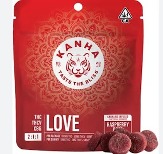 KANHA - [KANHA] THC Gummies - 100mg - THC:THCv:CBG 2:1:1 - Raspberry Rose (Love) (S)