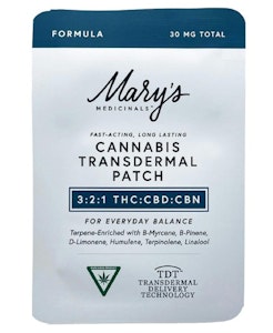 MARY'S MEDICINALS - [MARY'S MEDICINALS] Patch - 30mg - Formula THC:CBD:CBN 3:2:1