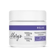 [MARY'S MEDICINALS] TRANSDERMAL CREAM - 1000MG - 1:1 VANILLA LAVENDER CBD:THC