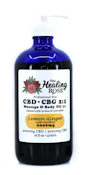 Healing Rose - Lemon Ginger - 16 fl oz - CBD-CBG Massage & Body Oil - Topical