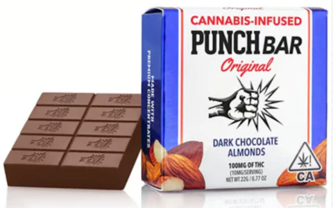 PUNCH - [PUNCH] THC Chocolate Bar - 100mg - Dark Chocolate w/ Almonds (H)