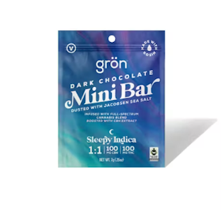 Grön Edibles - Grön THC Dark Chocolate Mini Bar Sleepy Indica - 100mg