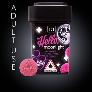 The Hashery - 10-pk | Hello Moonlight Jewels Black Raspberry | 1:1 | CBN:THC | 5mg