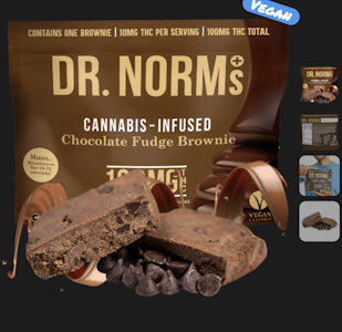 DR. NORM'S - [Dr. Norm's] Brownie - 100mg - Chocolate Fudge (Vegan) (H)