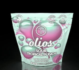 Olio | Edible | Live Rosin Gummies - Sour Tropical Punch | 100mg