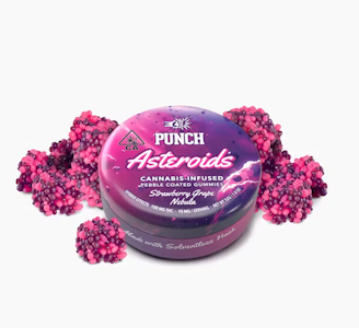 PUNCH EDIBLES & EXTRACTS - PUNCH 100mg Strawberry Grape Nebula Asteroids Gummies 10pc