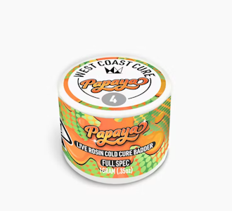 WEST COAST CURE - WEST COAST CURE 1G Papaya TIER 4 Cold Cure Rosin Badder