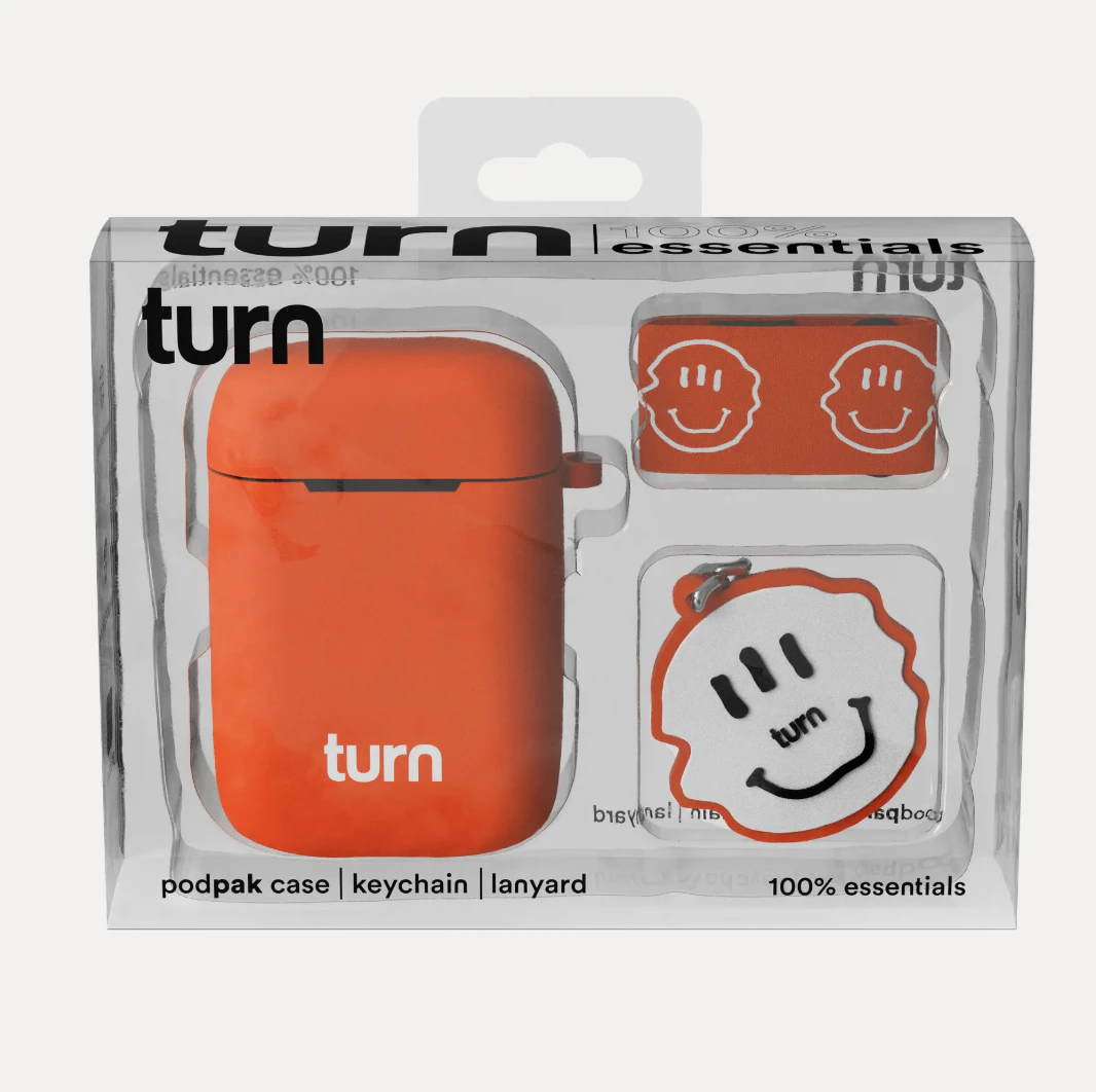 turn - Smiley Orange Silicone PodPak Case Main Image