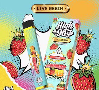 HIGH 90s - HIGH 90s 1G Strawberry Bomb Live Resin Disposable