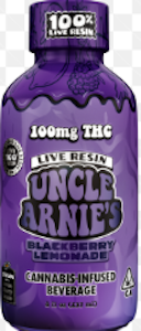 UNCLE ARNIE'S - [Uncle Arnie's] THC Beverage - 100mg - Live Resin Blackberry Lemonade (H)