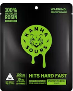KANHA - [Kanha] Live Rosin Gummies - 100mg - Sour Melon Rush (H)