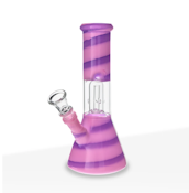 Water Pipe Dome Percolator Beaker Water Pipe 8" - 14mm Pink