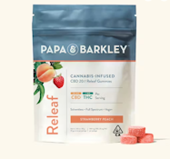 Strawberry Peach | 20mg | 400mg CBD | Releaf Gummies | Papa & Barkley