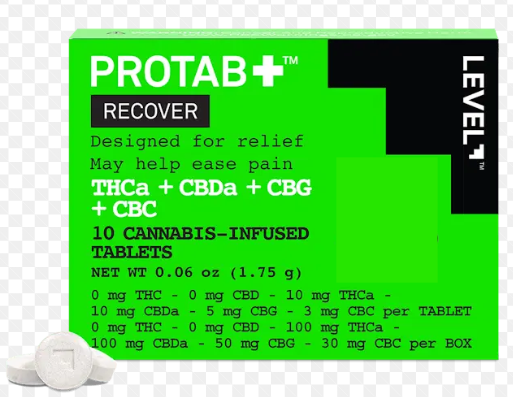 Level | Edible | Recover Protab+ | THCa+CBDa+CBG+CBC | 10-pack | 4mg
