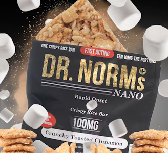 DR. NORM'S - Dr. Norm's 100mg NANO Crunchy Toasted Cinnamon Crispy Rice Bar