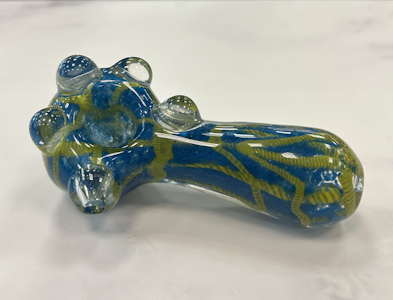 Khan's Glass - Green & Blue Glass Pipe