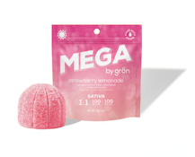 Grön | Gummy 1ct | Strawberry Lemonade MEGA 1:1 CBC:THC | 100mg