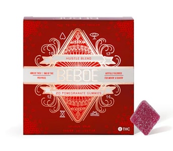 BEBOE - Hustle Pomegranate 4:2:1 THCV:CBD:THC 20pk Gummies - 80mg THCV: 40mg CBD: 20mg THC