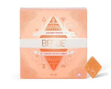 BEBOE - Sour Golden Peach 2:1 CBD:THC 20pk Gummies - 100mg