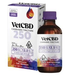 VETCBD - VetCBD Tincture 2 oz - 250mg : 12.5mg CBD/THC