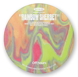 OFF HOURS - OFFHOURS - NV CITY OG - RAINBOW SHERBET LIVE ROSIN GUMMIES - 100mg