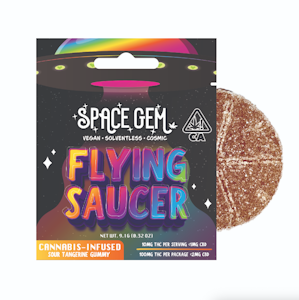 Space Gem - SPACE GEM 100mg SOUR Tangerine Flying Saucer Gummy Single