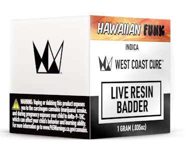 WEST COAST CURE - WCC Live Resin Badder 1g - Hawaiian Funk 71%