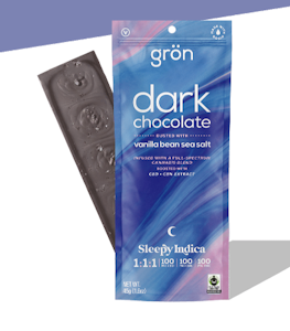 Grön Edibles - DARK CHOCOLATE WITH VANILLA BEAN SEA SALT - SLEEPY INDICA GRON - 100mg