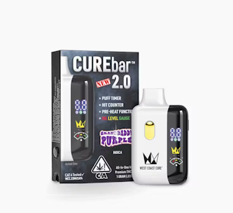 WEST COAST CURE - WEST COAST CURE 1G Granddaddy Purp Disposable CureBar