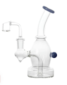 6" Glass Water Bong With Bowl and Quartz Banger - Various Colors