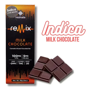 Resinate -  Remix Milk Chocolate Bar Indica - 100mg - Resinate