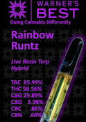 Rainbow Runtz | High CBG | Full Spectrum Distillate | 510 Vape Cart | 1g